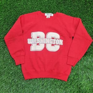 Vintage 80s Washington DC Sweatshirt Womens XS/S 17x 23 Red